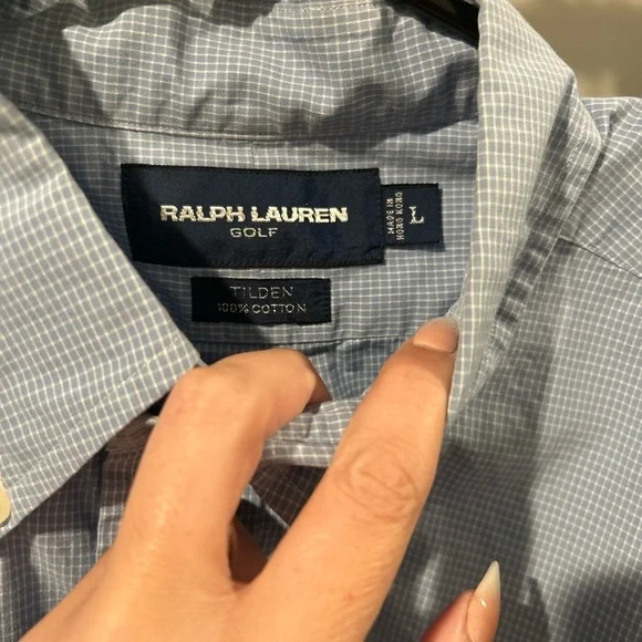 Ralph Lauren Golf Light Blue Casual Button-Down Shirt - Picture 2 of 3
